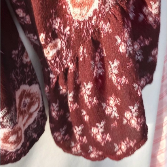 Large ALTARD STATE Flowy Top Blouse Lace Tassels floral Ruffled sleeve flower - Picture 5 of 11